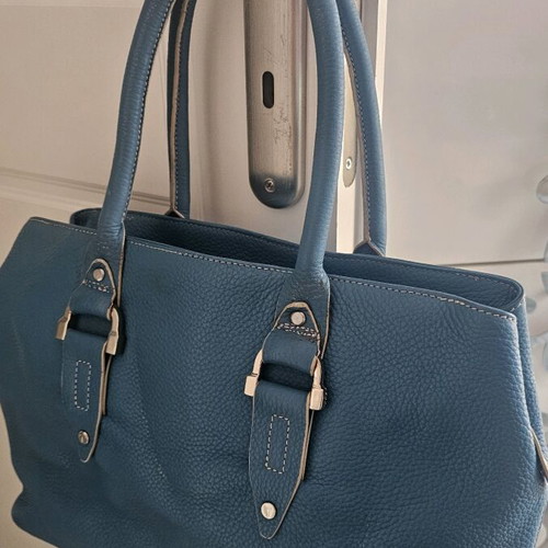 Tods handbag used, leather turquoise