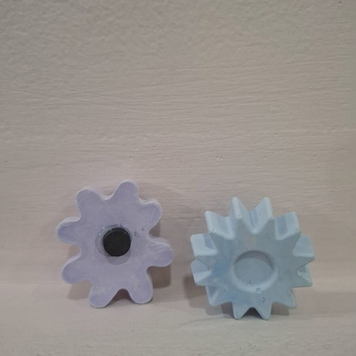 Set of ceramic flower fridge magnets
