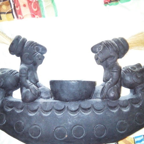 Ethnic Clay Candle Holder used from South America