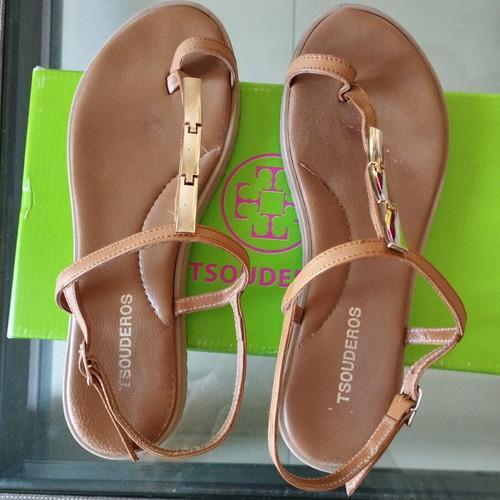 Tsouderos sandals No 38 like new, brown