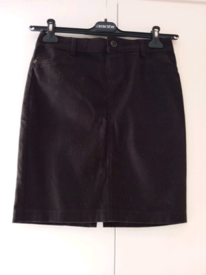 Brown cotton skirt like new, size S / 36 / 8 with pockets and slit