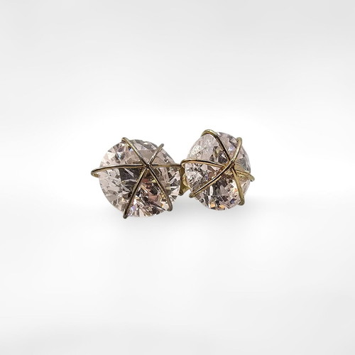 Zircon earrings with silver clasp, large