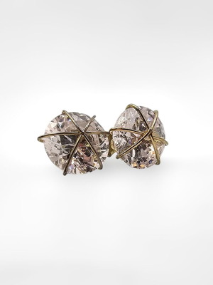 Zircon earrings with silver clasp, large