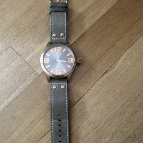 Oozoo Rose Gold Watch with Gray Leather Strap like new