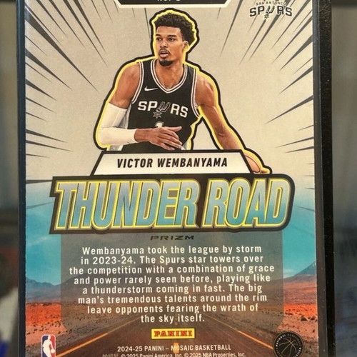 Victor Wembanyama Panini 2024-25 Mosaic Thunder Road Insert used