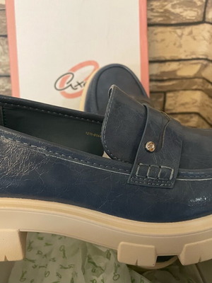 Axel loafers treaded sole new, size 38, blue turquoise