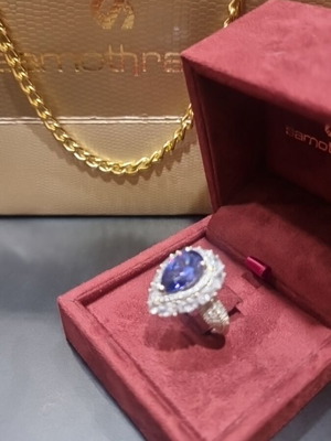 Silver 925 ring with zircon, new, platinum plated
