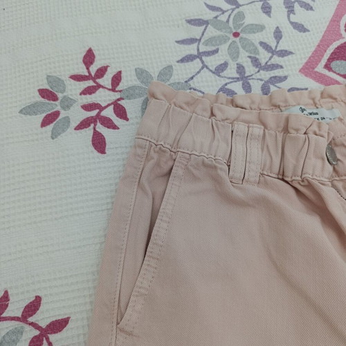Stradivarius high-waisted pants with elastic mom fit, soft pink, like new