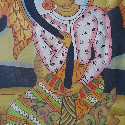 Buddhist deity from Thailand used, on fabric 73×50cm