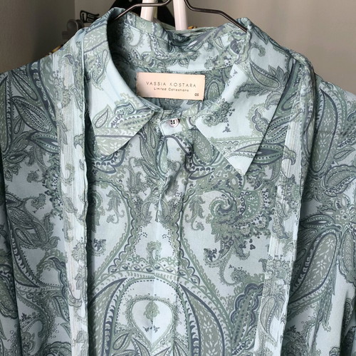 Vassia Kostara shirt like new, one size with scarf and studs detail