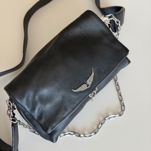Zadig & Voltaire leather black shoulder crossbody bag like new