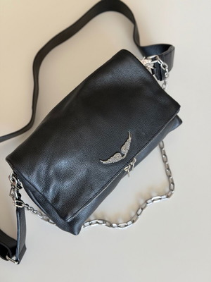 Zadig & Voltaire leather black shoulder crossbody bag like new
