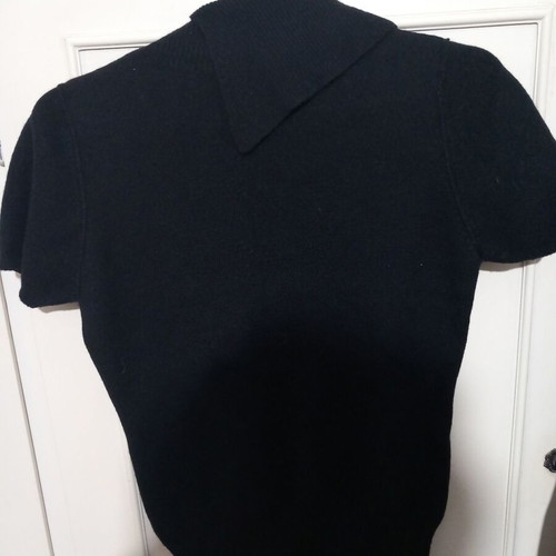 Turtleneck short-sleeve knit sweater XL like new, black