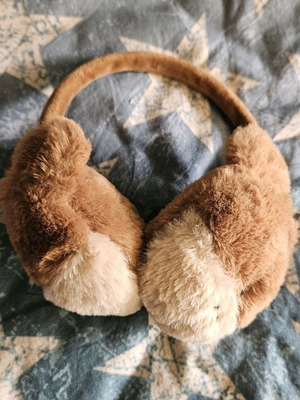 Children's ear protectors like new, beige and brown