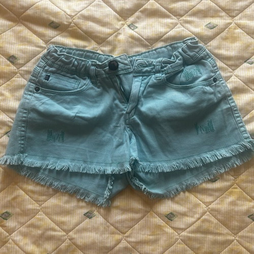 Girls' shorts like new, green and turquoise, size 34cm waist