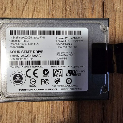 Toshiba THNS128GG4BAAA 1.8" uSATA Micro SSD 128GB used