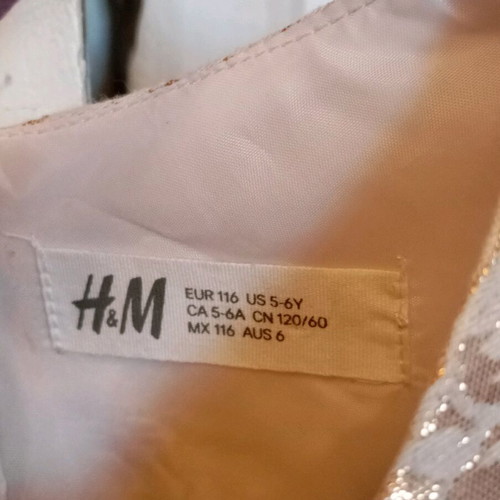 H&M Silver Concert Dress Like New Size 116 cm for 5-6 Years