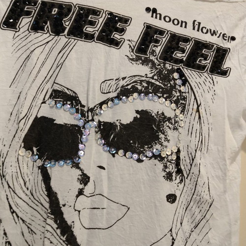 Summer blouse with sequins like new, size S