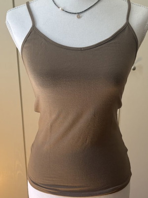 Tex Woman S Brown Cotton Lycra Tank Top like new