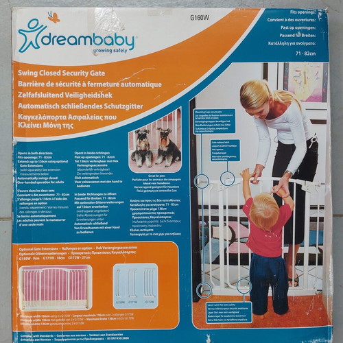 Security gate for children and pets used, metal, adjustable 71-136 cm