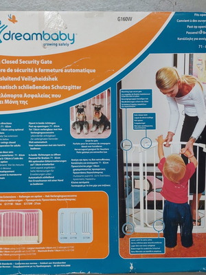 Security gate for children and pets used, metal, adjustable 71-136 cm