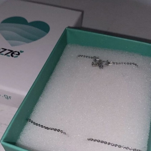 Ozze silver bracelet with bow and stones new
