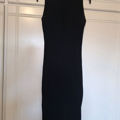 Zara midi dress black like new with ribbed fabric