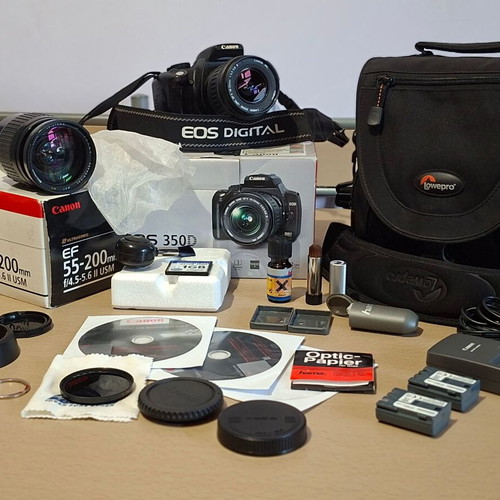 Canon EOS 350D Kit with 2 Lenses and Professional B+W IR Filter like new