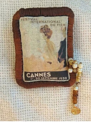 Καρφίτσα στυλ vintage cannes χειροποίητη