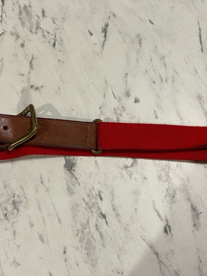 Ζώνη Ralph Lauren κόκκινη/καφέ μεταχειρισμένη, μέγεθος 32