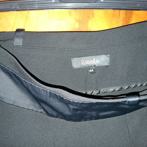 Lussile women's pants used, size 44, black with satin stripe