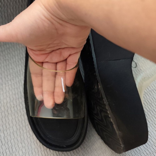Zara platform sandals with transparent upper, new