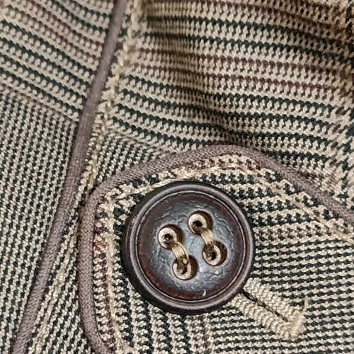 Lineaemme brown checked blazer jacket, women's L