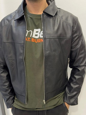 Men's leather jacket new, black, available in S/M and L/XL