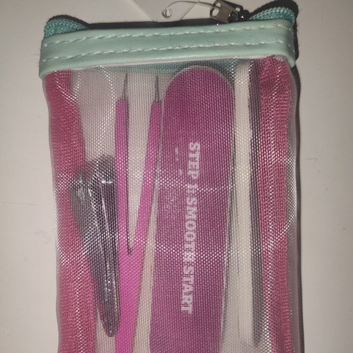 Nail care set new, manicure and pedicure tools in zipper case