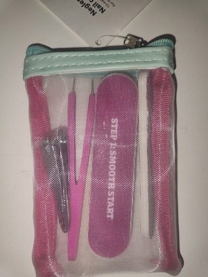 Nail care set new, manicure and pedicure tools in zipper case