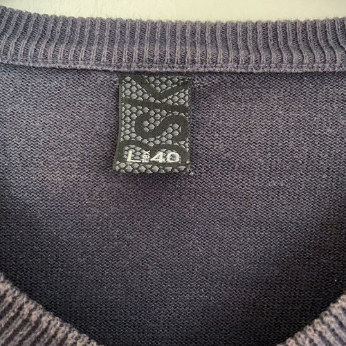 Bershka V-Neck Sweater 00s used, size Large, blue