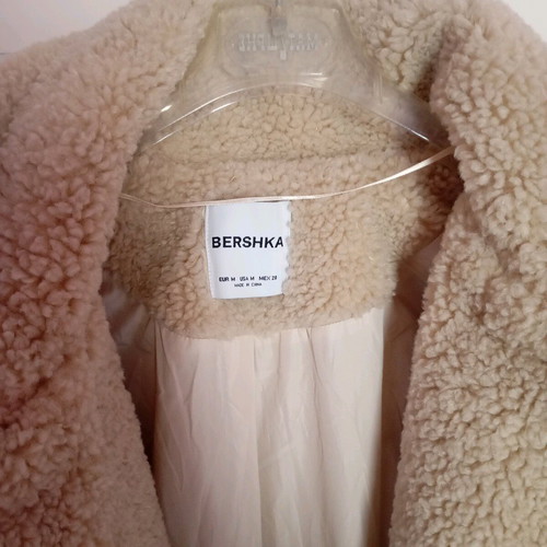 Bershka Beige Bouclé Coat new, size M