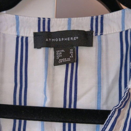 Striped women's blouse like new, size M, white and blue