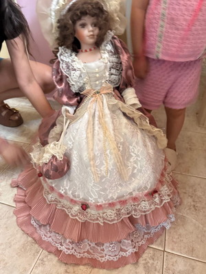 Large vintage porcelain doll