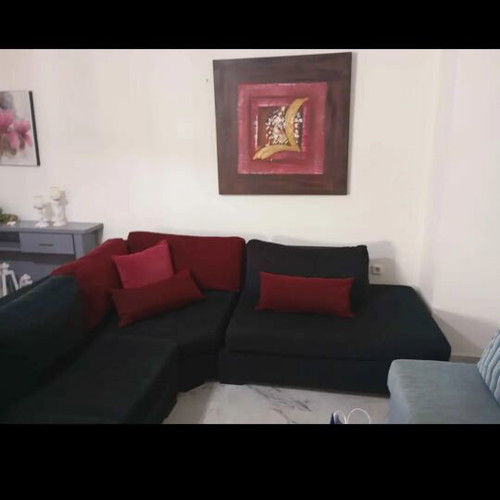 Corner sofa like new, black, 2.7x2.4 m