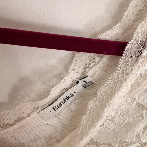 Bershka lace blouse, size small, white, 3/4 sleeve