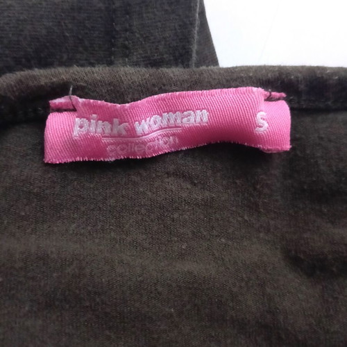 Pink Woman cropped tank top like new, dark olive with stripes