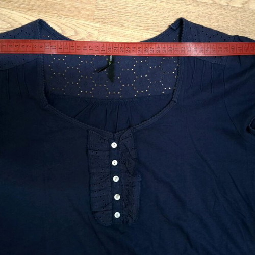 Marks & Spencer cotton short-sleeve top like new, blue, size UK 16