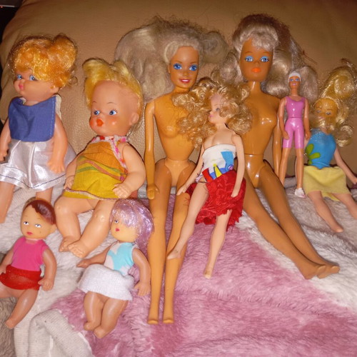 Retro dolls and babies used, lot from 80s and 90s