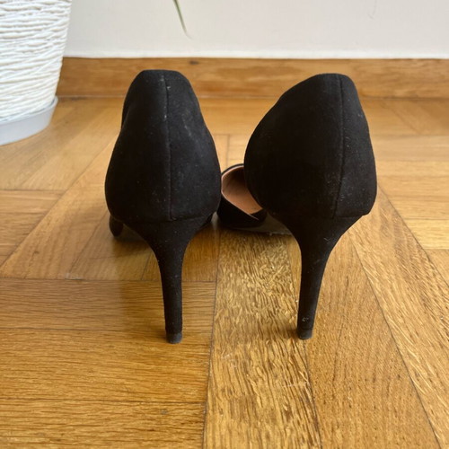 H&M pumps used, 8cm black suede, size 38