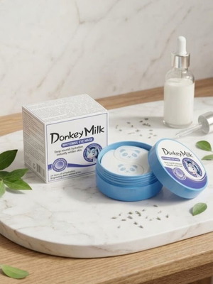 Donkey Milk Whitening Eye Masks, 60 pcs, hydration and dark circle care