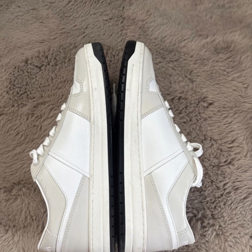 Prada Downtown Leather Sneakers Size 39.5 EU Like New Beige White