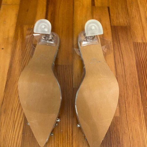 Pumps with Transparent Heel Size 38 New Silver