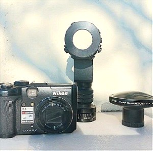 Nikon Collpix P6000 360 kit( P 6000 & NIKON FISHEYE CONVERTER FC-E8  + AGNOS Adapter & Bracket)
